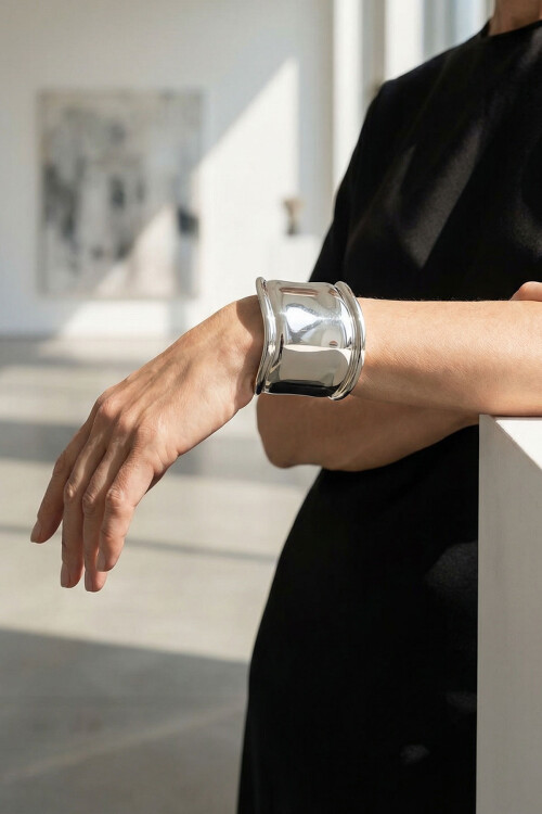 Çelik Kalın Kelepçe Bilezik Ayarlanabilir Kadın Erkek Unisex BCYJ-251024