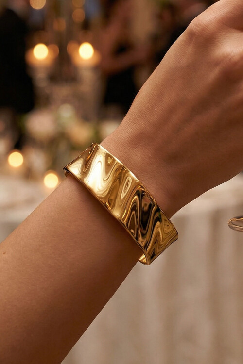 Çelik Kalın Kelepçe Bilezik Ayarlanabilir Kadın Erkek Unisex BCYJ-251024