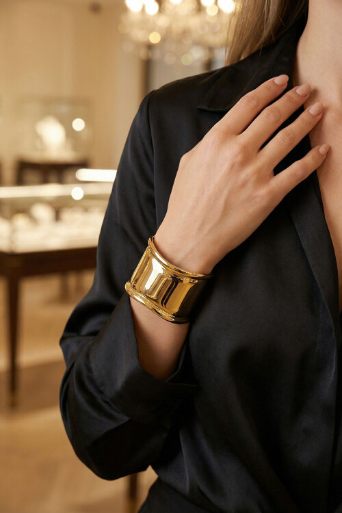 Çelik Kalın Kelepçe Bilezik Ayarlanabilir Kadın Erkek Unisex BCYJ-251024