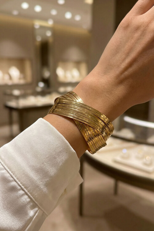 Çelik Kalın Kelepçe Bilezik Ayarlanabilir Kadın Erkek Unisex BCYJ-251024