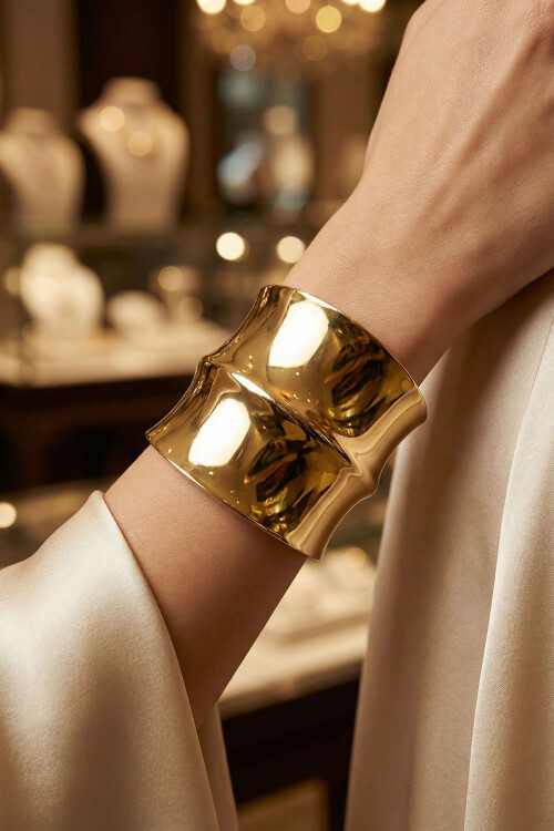 Çelik Kalın Kelepçe Bilezik Ayarlanabilir Kadın Erkek Unisex BCYJ-251024