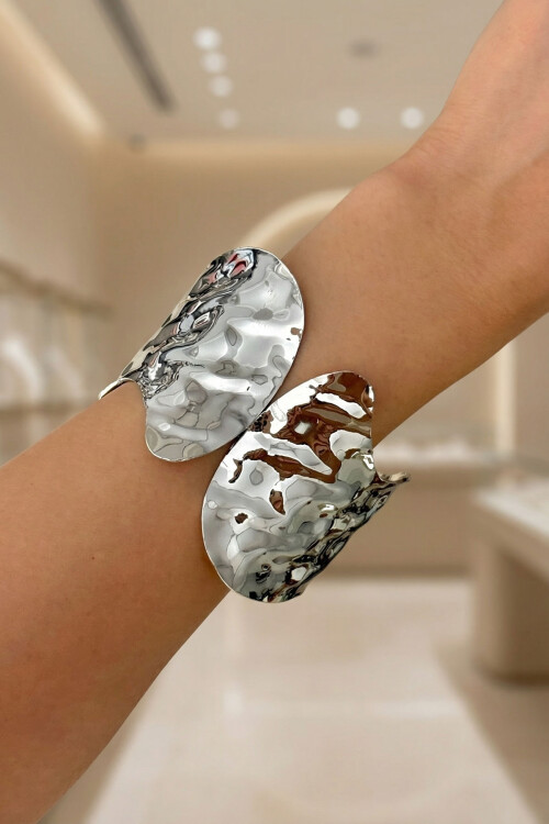 Çelik Kalın Kelepçe Bilezik Ayarlanabilir Kadın Erkek Unisex BCYJ-251024