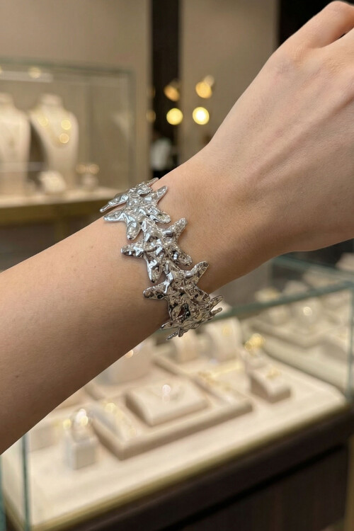 Çelik Kalın Kelepçe Bilezik Ayarlanabilir Kadın Erkek Unisex BCYJ-251038