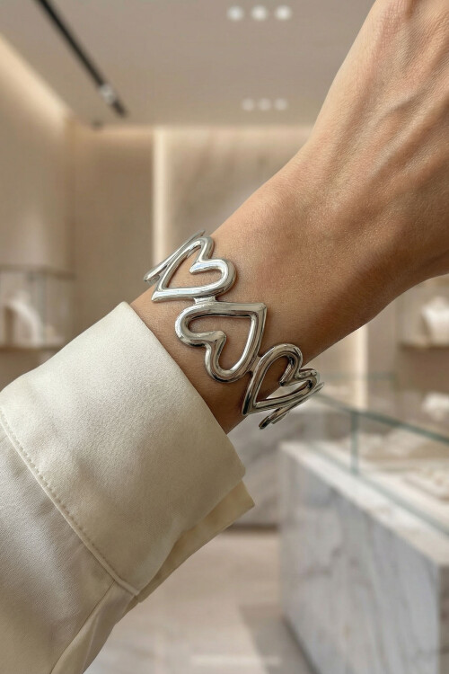 Çelik Kalın Kelepçe Bilezik Ayarlanabilir Kadın Erkek Unisex BCYJ-251038