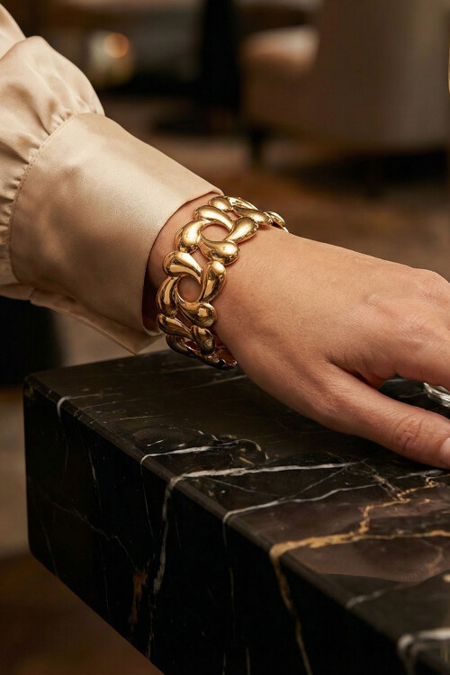 Çelik Kalın Kelepçe Bilezik Ayarlanabilir Kadın Erkek Unisex BCYJ-251038