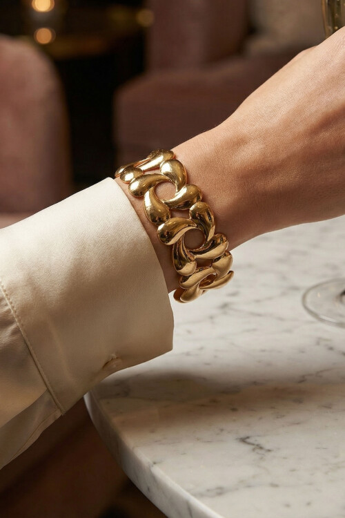 Çelik Kalın Kelepçe Bilezik Ayarlanabilir Kadın Erkek Unisex BCYJ-251038