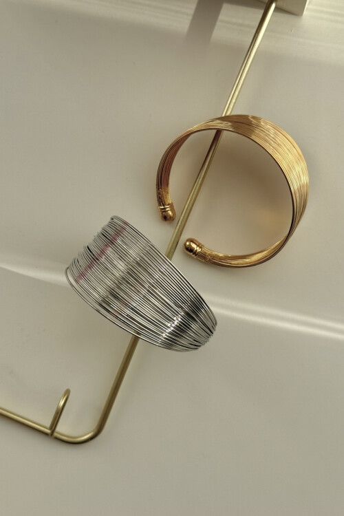 Çelik Kalın Kelepçe Bilezik Kadın Bileklik Unisex Silver Kadın Kelepçe BCYJ-251041