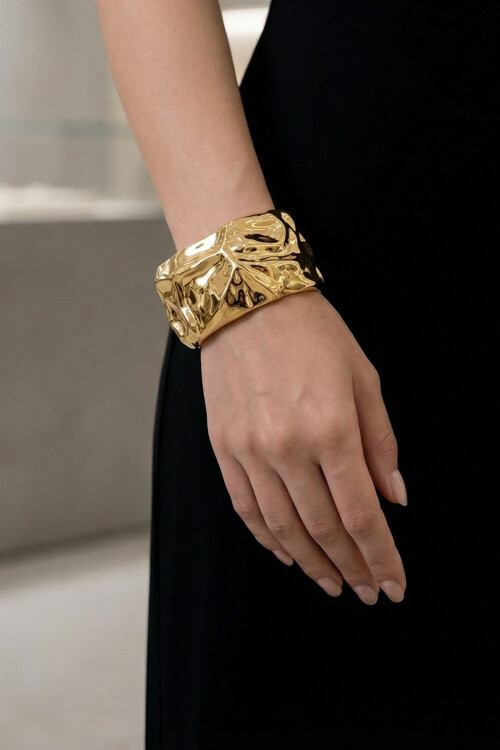 Çelik Kalın Kelepçe Bilezik Kadın Erkek Unisex Bileklik BCYJ-251039