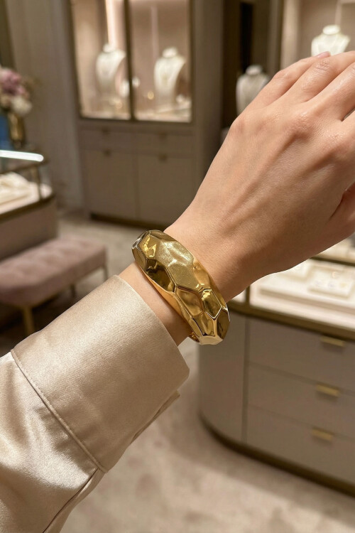 Çelik Kalın Kelepçe Bilezik Kadın Erkek Unisex Bileklik BCYJ-251039