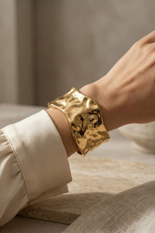 Çelik Kalın Kelepçe Bilezik Kadın Erkek Unisex Bileklik BCYJ-251039