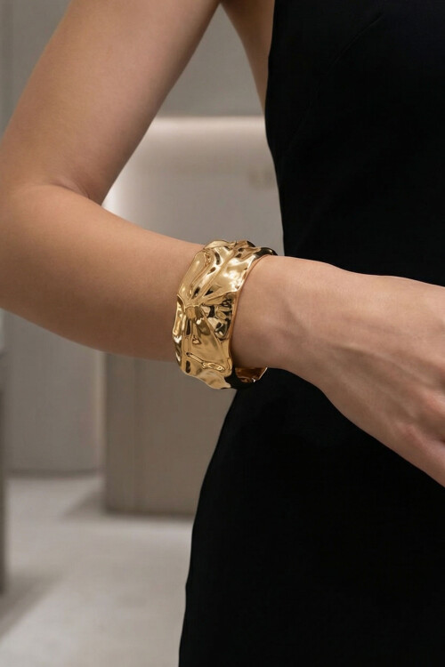 Çelik Kalın Kelepçe Bilezik Kadın Erkek Unisex Bileklik BCYJ-251039