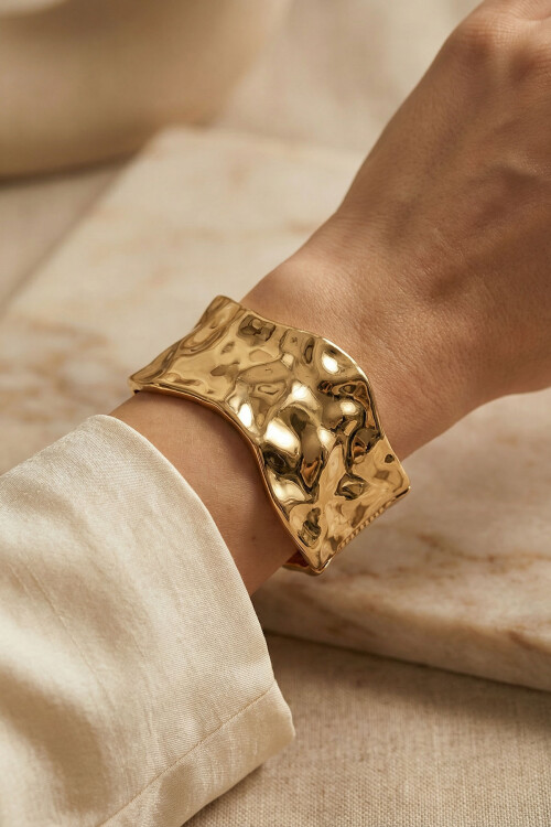 Çelik Kalın Kelepçe Bilezik Kadın Erkek Unisex Bileklik BCYJ-251039