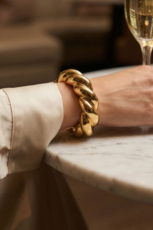 Çelik Kalın Kelepçe Bilezik Kadın Erkek Unisex Bileklik BCYJ-251039