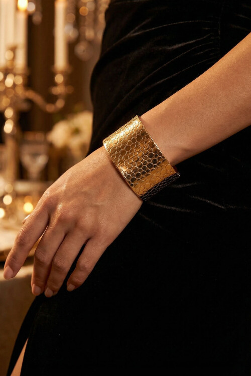 Çelik Kalın Kelepçe Bilezik Kadın Erkek Unisex Bileklik BCYJ-251039