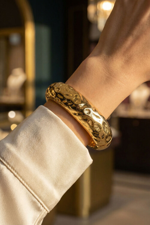 Çelik Kalın Kelepçe Bilezik Kadın Erkek Unisex Bileklik BCYJ-251039