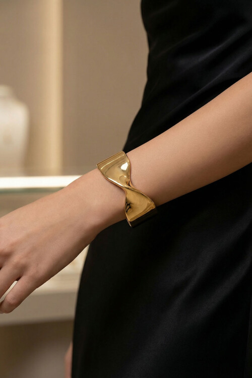 Çelik Kalın Kelepçe Bilezik Kadın Erkek Unisex Bileklik BCYJ-251039