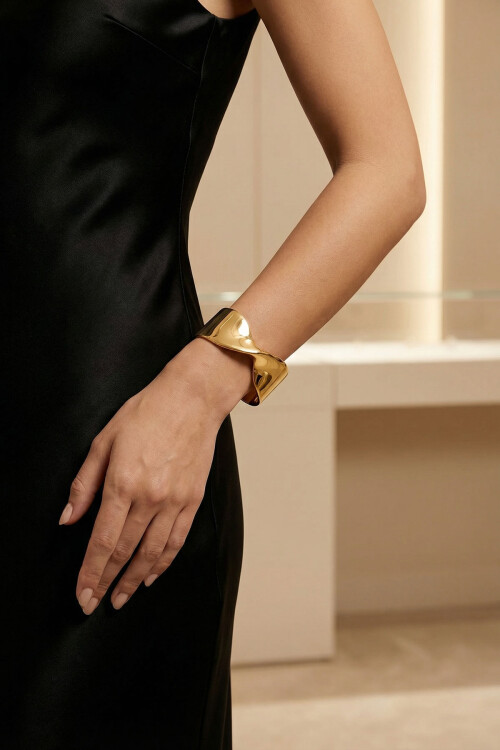 Çelik Kalın Kelepçe Bilezik Kadın Erkek Unisex Bileklik BCYJ-251039