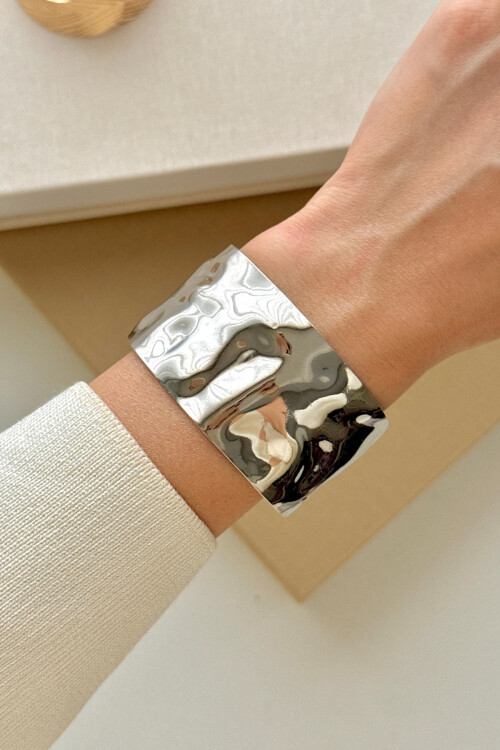 Çelik Kalın Kelepçe Bilezik Kadın Erkek Unisex Bileklik BCYJ-251039