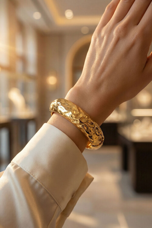 Çelik Kalın Kelepçe Bilezik Kadın Erkek Unisex Bileklik BCYJ-251039