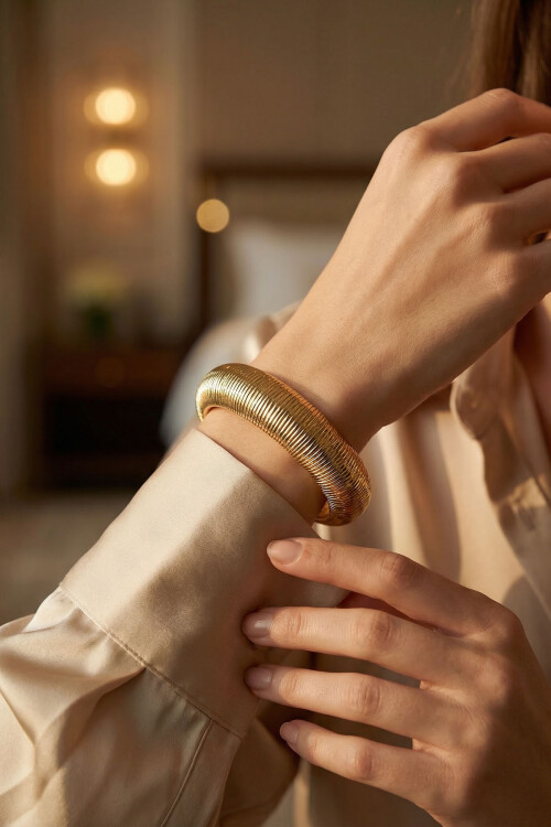 Çelik Kalın Kelepçe Bilezik Kadın Erkek Unisex Bileklik BCYJ-251039