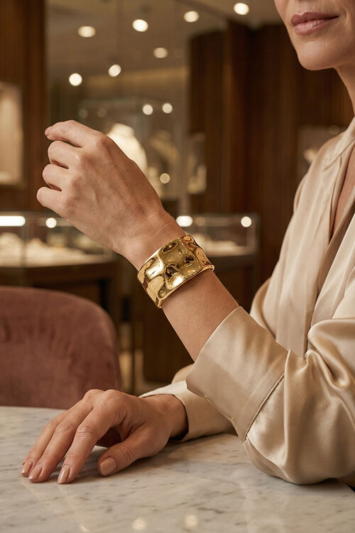 Çelik Kalın Kelepçe Bilezik Kadın Erkek Unisex Bileklik BCYJ-251039