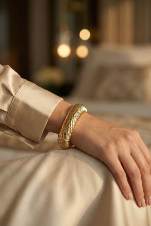 Çelik Kalın Kelepçe Bilezik Kadın Erkek Unisex Bileklik BCYJ-251039