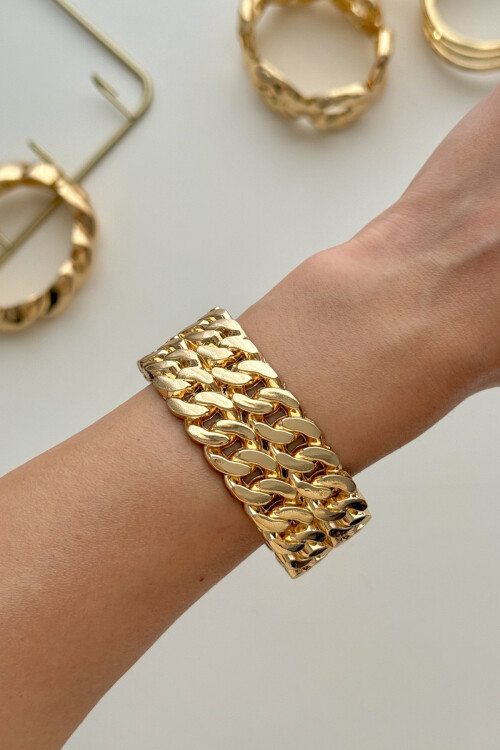 Çelik Kalın Kelepçe Bilezik Kadın Erkek Unisex Bileklik BCYJ-251039