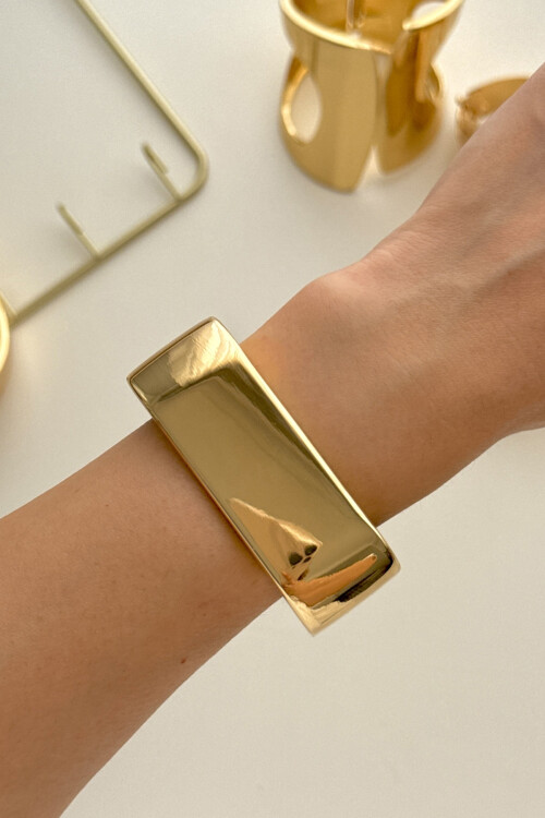 Çelik Kalın Kelepçe Bilezik Kadın Erkek Unisex Bileklik BCYJ-251039