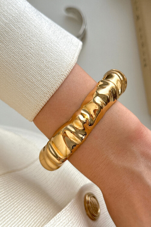 Çelik Kalın Kelepçe Bilezik Kadın Erkek Unisex Bileklik BCYJ-251039