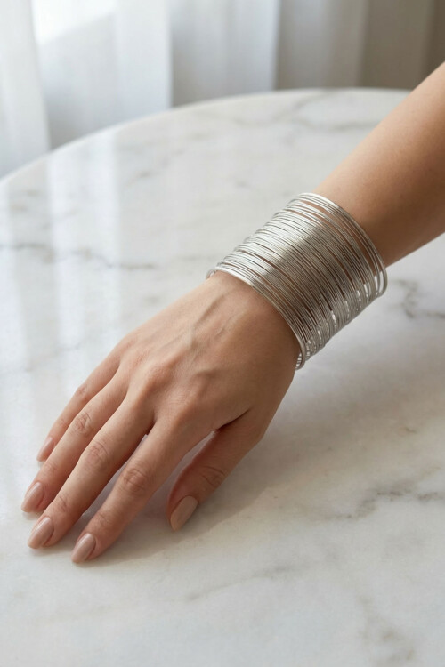 Çelik Kalın Tel Kelepçe Ayarlanabilir Bileklik Pazu Kelepçe Olarak Da Kullanılabilir BCYJ-251041