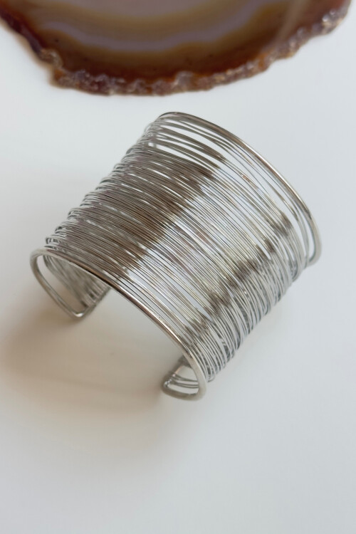 Çelik Kalın Tel Kelepçe Ayarlanabilir Bileklik Pazu Kelepçe Olarak Da Kullanılabilir BCYJ-251041