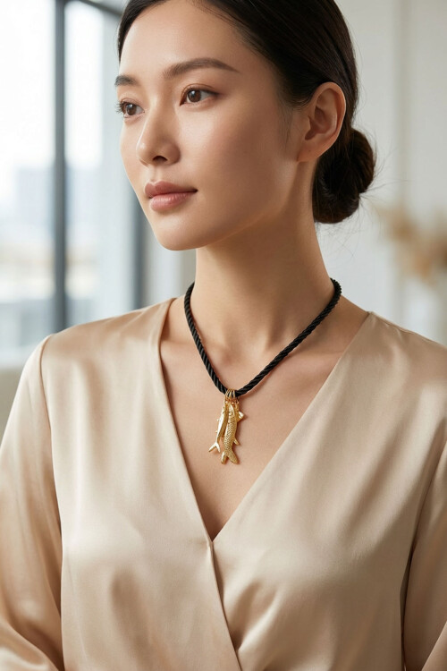 Çelik Uçlu Hasır İpli Kolye BCYJ-251049