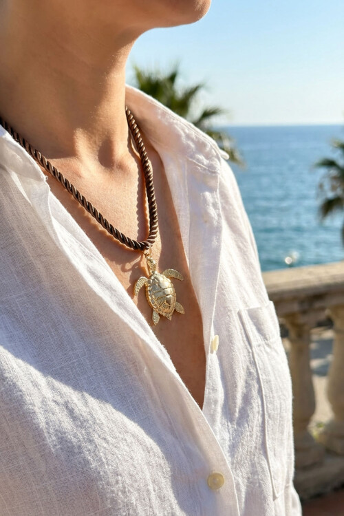 Çelik Uçlu Hasır İpli Kolye BCYJ-251049