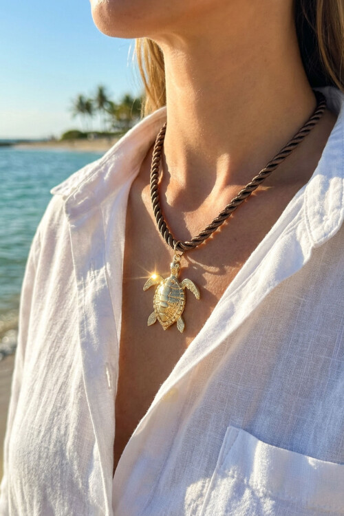 Çelik Uçlu Hasır İpli Kolye BCYJ-251049