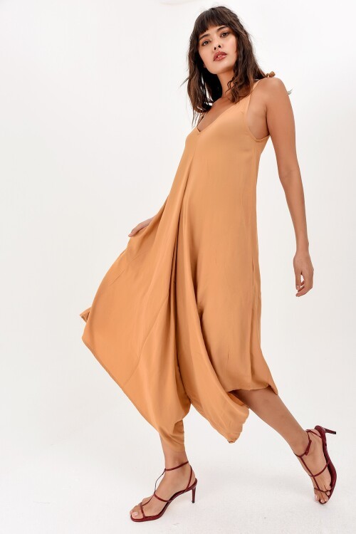 Hardal V Yaka Kolsuz Elbise