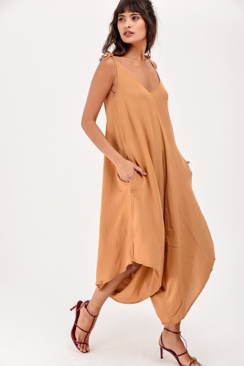 Hardal V Yaka Kolsuz Elbise