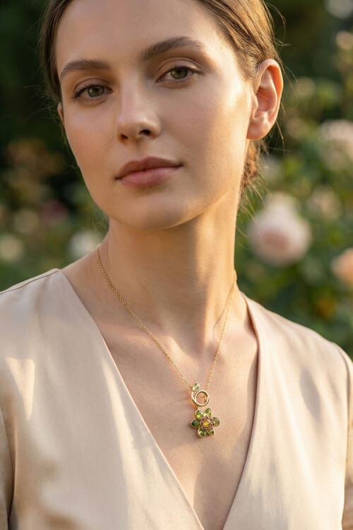 Idyllia Serisi Kolye Çiçek Kolye BCYJ-251027