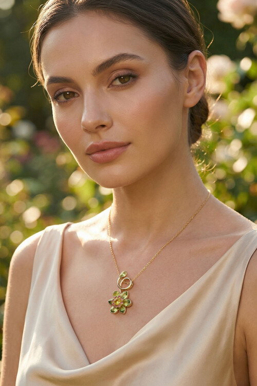 Idyllia Serisi Kolye Çiçek Kolye BCYJ-251027