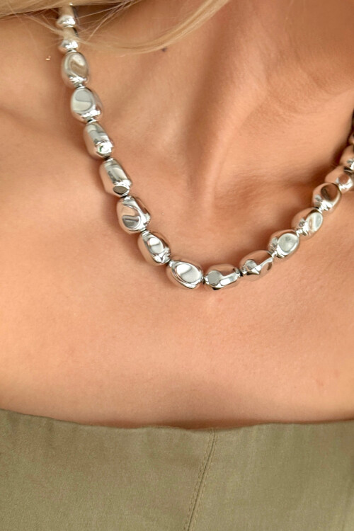 Kadın Modern Tasarım Zincir Parlak Asimetrik Boncuk Kolye BCYJ-251023