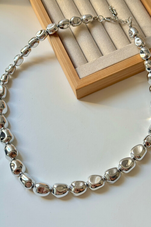 Kadın Modern Tasarım Zincir Parlak Asimetrik Boncuk Kolye BCYJ-251023