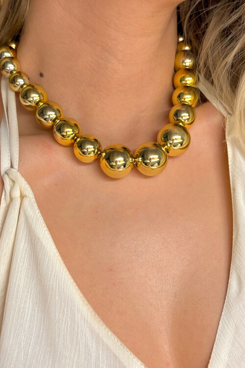 Kadın Modern Tasarım Zincir Parlak Asimetrik Boncuk Tam Tur Kadın Kolye BCYJ-251023