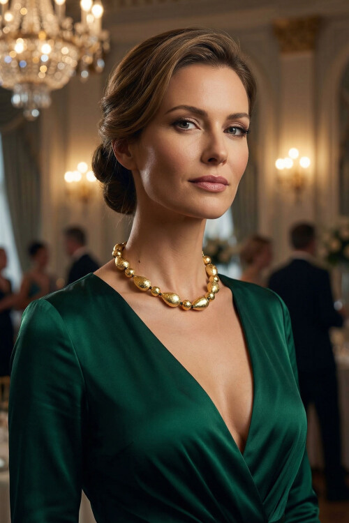 Kadın Modern Tasarım Zincir Parlak Asimetrik Boncuk Tam Tur Kadın Kolye BCYJ-251023