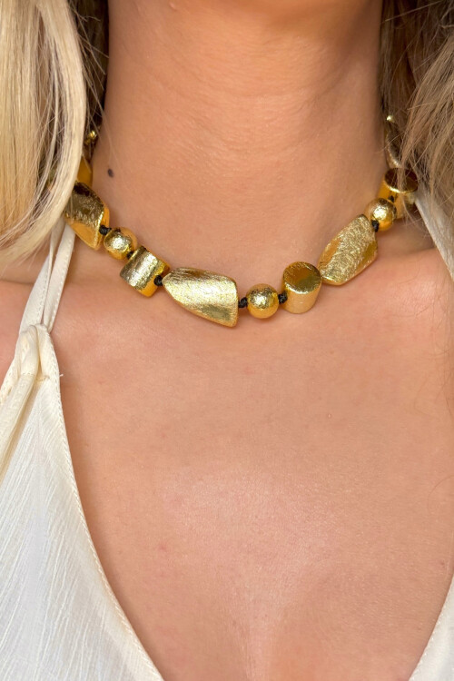 Kadın Modern Tasarım Zincir Parlak Asimetrik Boncuk Tam Tur Kadın Kolye BCYJ-251023