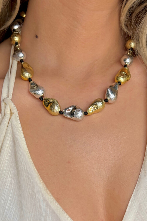 Kadın Modern Tasarım Zincir Parlak Asimetrik Boncuk Tam Tur Kadın Kolye BCYJ-251023