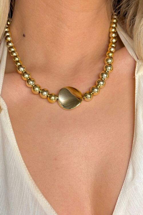 Kadın Modern Tasarım Zincir Parlak Asimetrik Boncuk Tam Tur Kadın Kolye BCYJ-251023