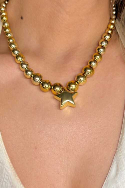 Kadın Modern Tasarım Zincir Parlak Asimetrik Boncuk Tam Tur Kadın Kolye BCYJ-251023