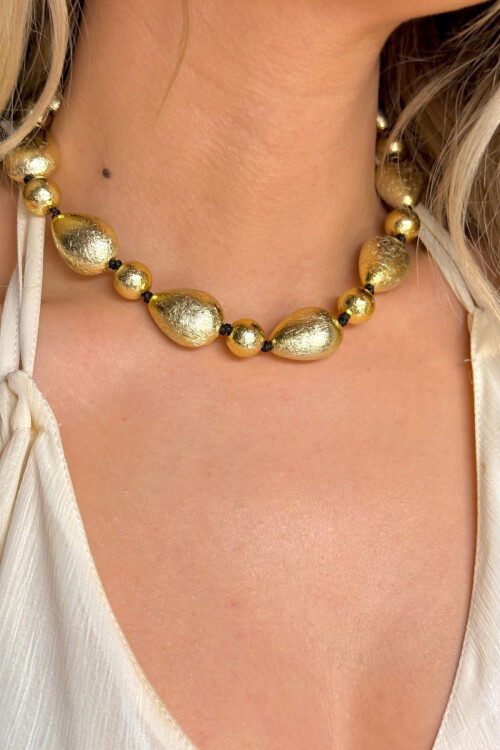 Kadın Modern Tasarım Zincir Parlak Asimetrik Boncuk Tam Tur Kadın Kolye BCYJ-251023