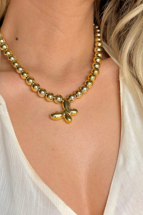 Kadın Modern Tasarım Zincir Parlak Asimetrik Boncuk Tam Tur Kadın Kolye BCYJ-251023