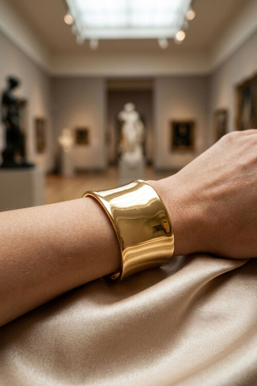 Kalın Kelepçe Bilezik Ayarlanabilir Bileklik Unisex Gold BCYJ-251041