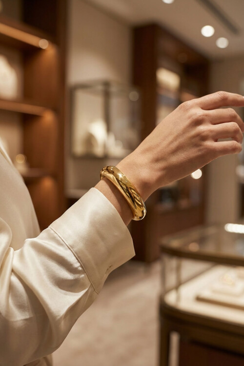 Kalın Kelepçe Bilezik Ayarlanabilir Bileklik Unisex Gold Kadın Kelepçe BCYJ-251041